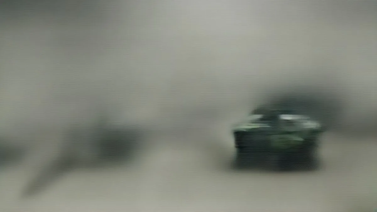 An indigenous Akash surface-to-air missile launcher vehicle at an outdoor defense exhibition.