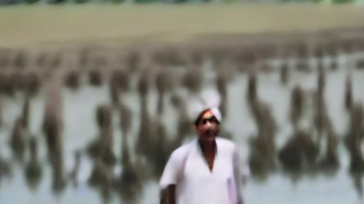 Chief Minister Chandrababu Naidu inspecting cyclone-hit agricultural fields in Andhra Pradesh