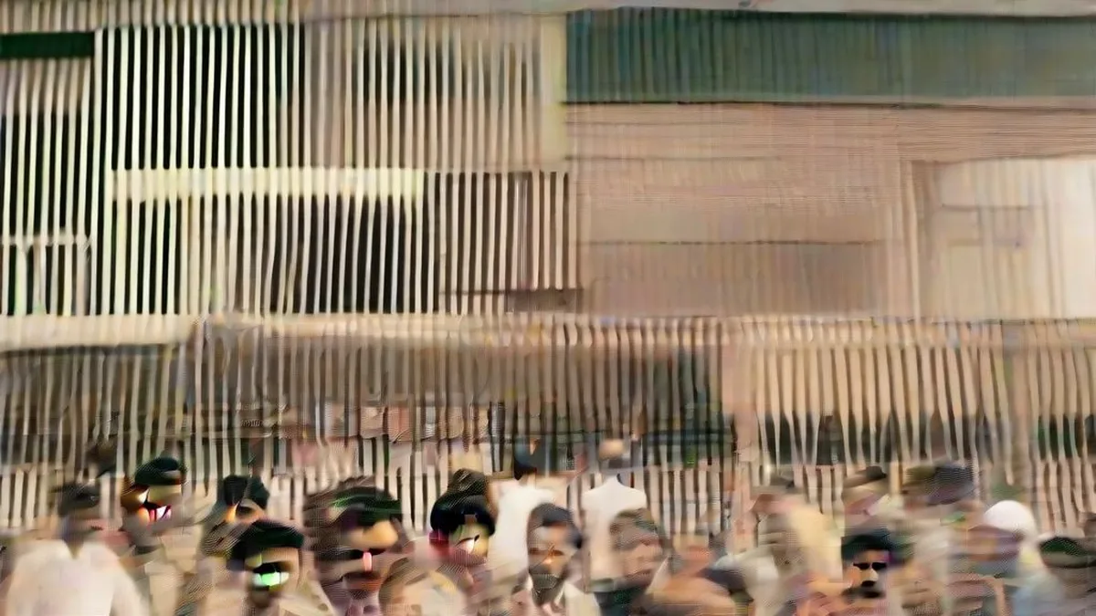 Crowd gathered outside an election office in Andhra Pradesh during nomination filing