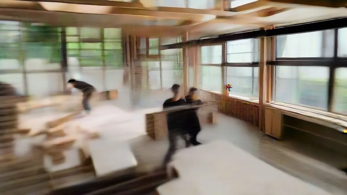 Students collaborating in a design studio workspace