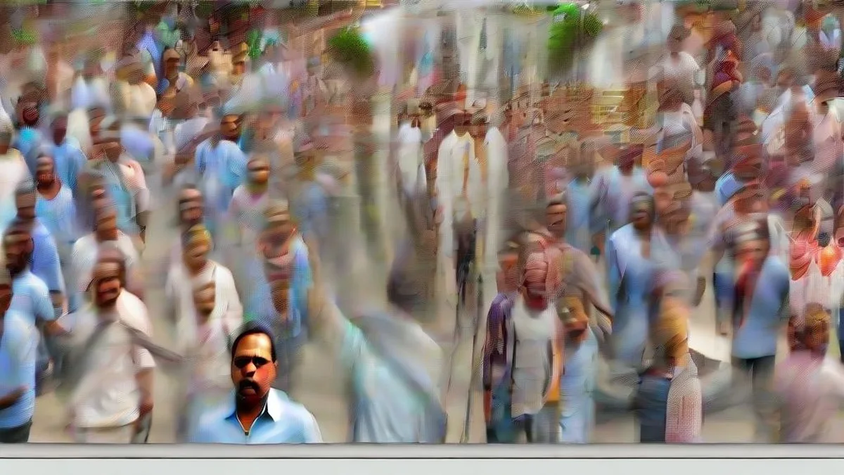 A large crowd of people participating in a political march on an urban street.
