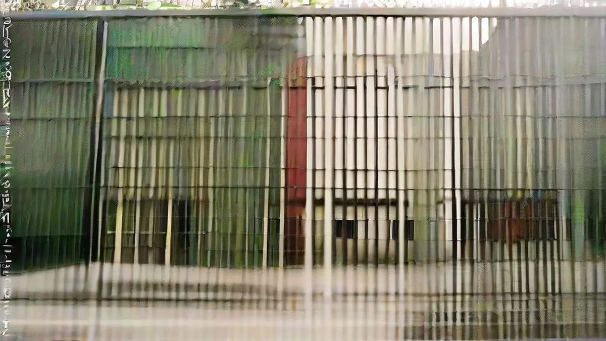 Locked school gates during heavy rain brought by Cyclone Arnab