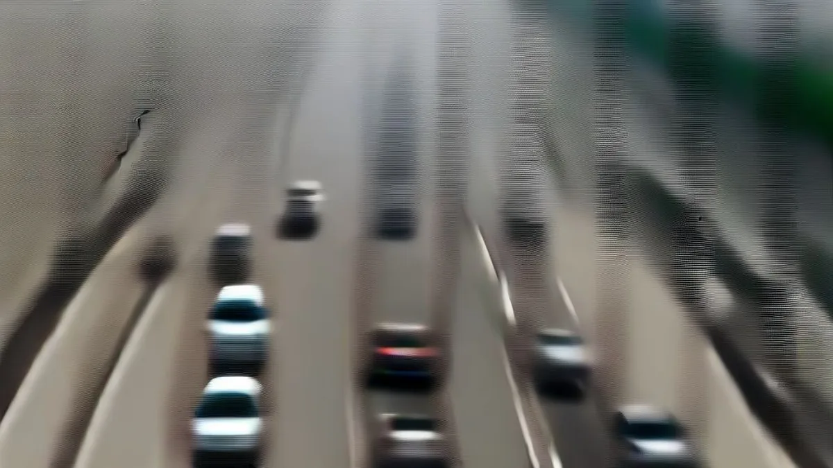 Cars and two-wheelers driving on the reopened RTR flyover in Delhi
