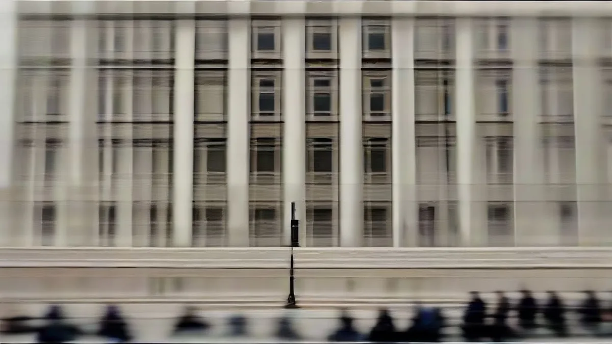 Voters walking near federal government buildings in Washington D.C.