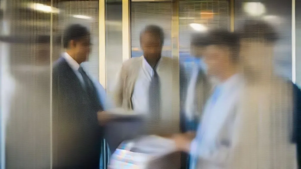 Business executives reviewing plans inside a modern Indian manufacturing plant