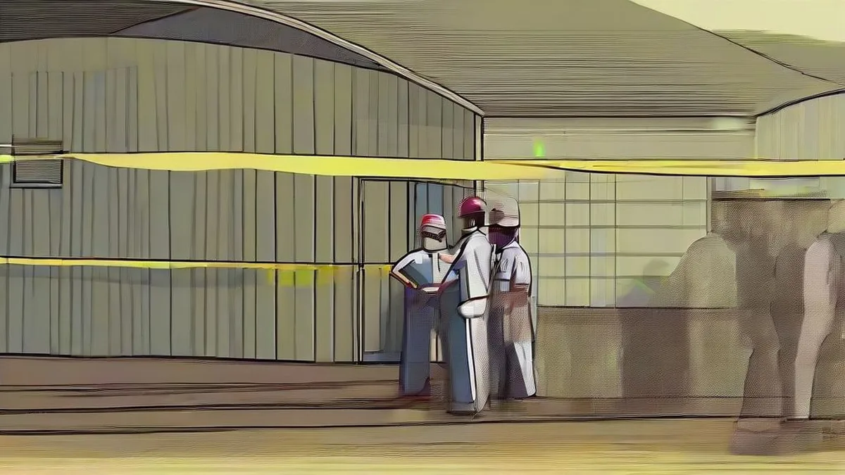 Police investigators at the crime scene in Banaskantha, Gujarat