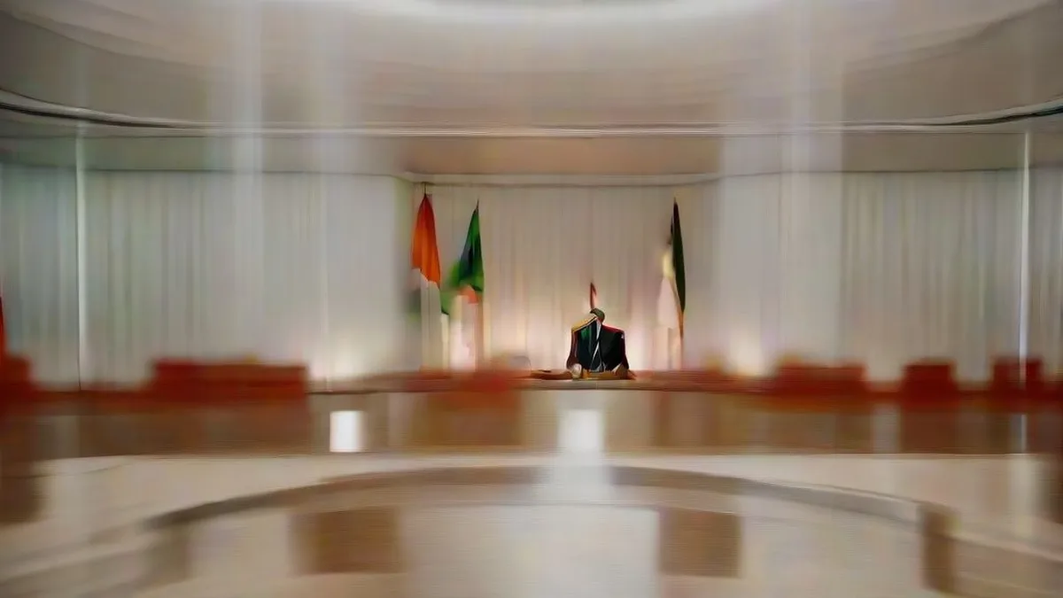 Diplomatic interior setting representing UAE and Indian relations