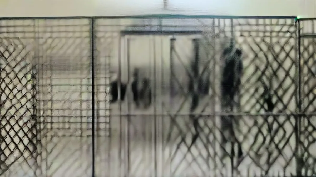 Exterior view of a secure government compound in Tehran with security personnel.