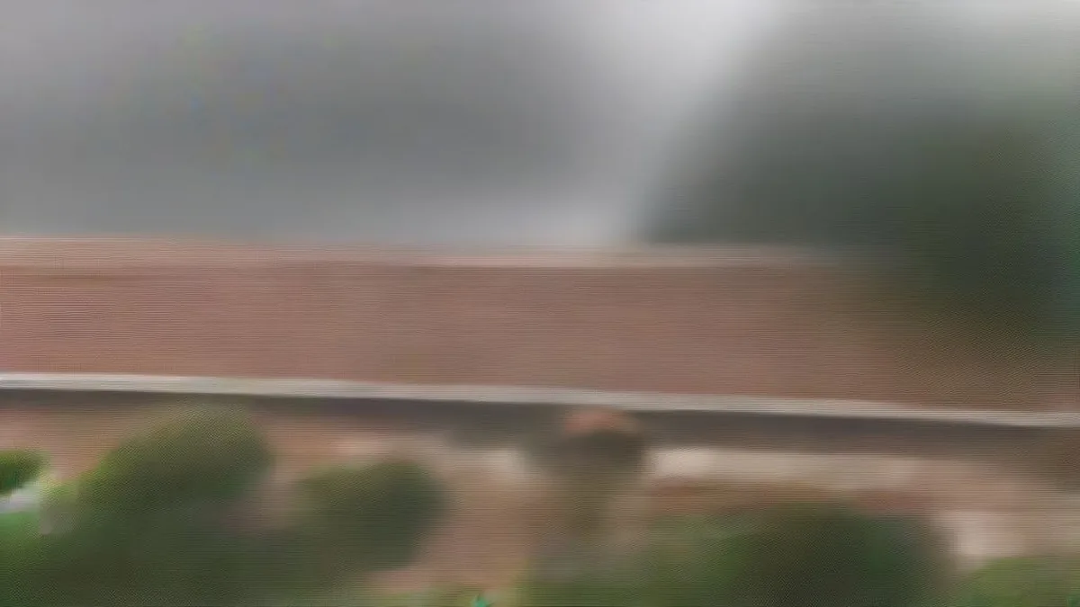 Security personnel and university campus buildings during student protests at Jamia Millia Islamia