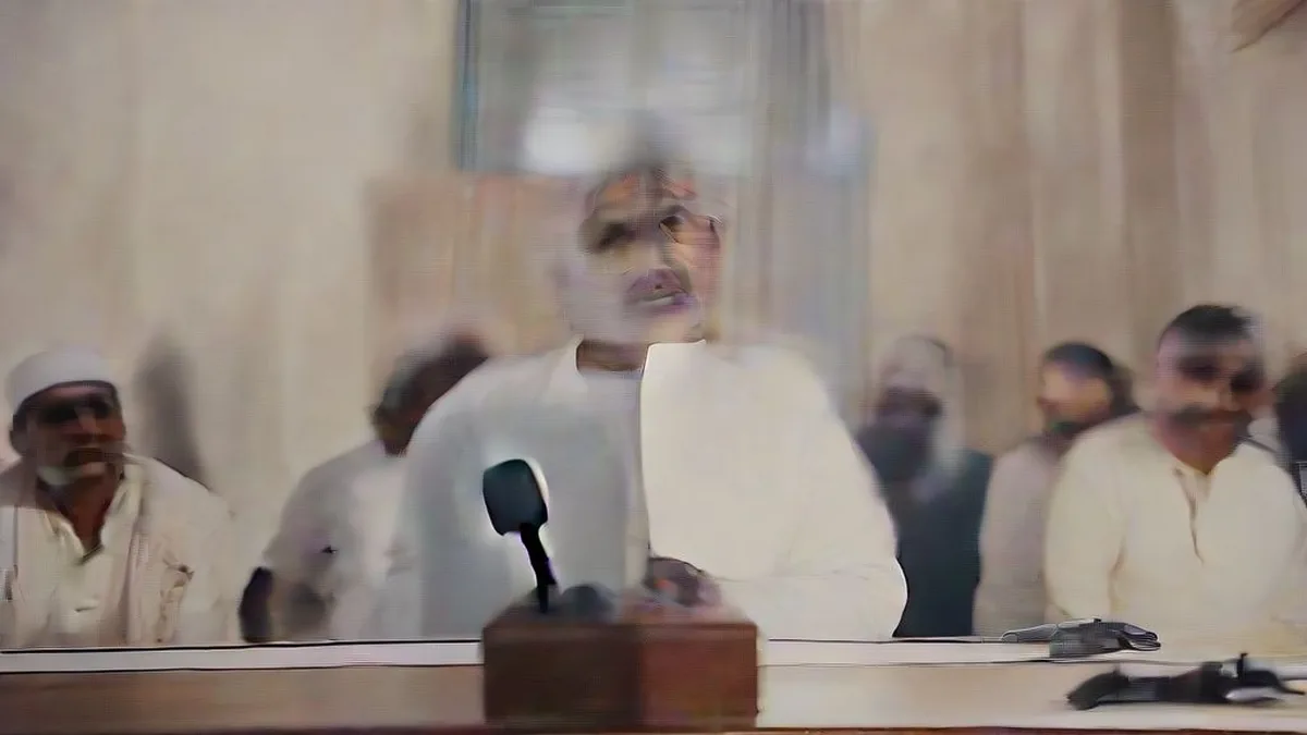 A political press conference in progress following the Karnataka MLC election results.