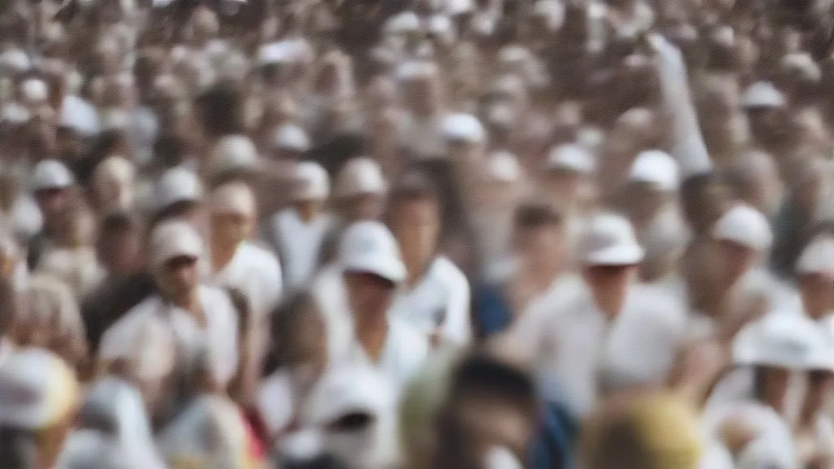 Crowd of citizens gathered outside a Brazilian polling station during election day.