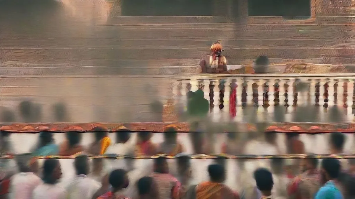 Rural voters gathered at an election meeting in Rajasthan
