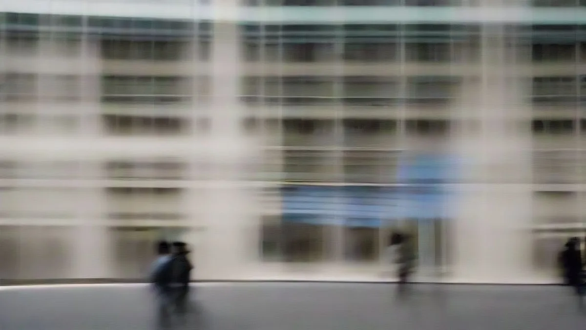 Documentary view of people outside an office building in Sao Paulo during the election controversy.