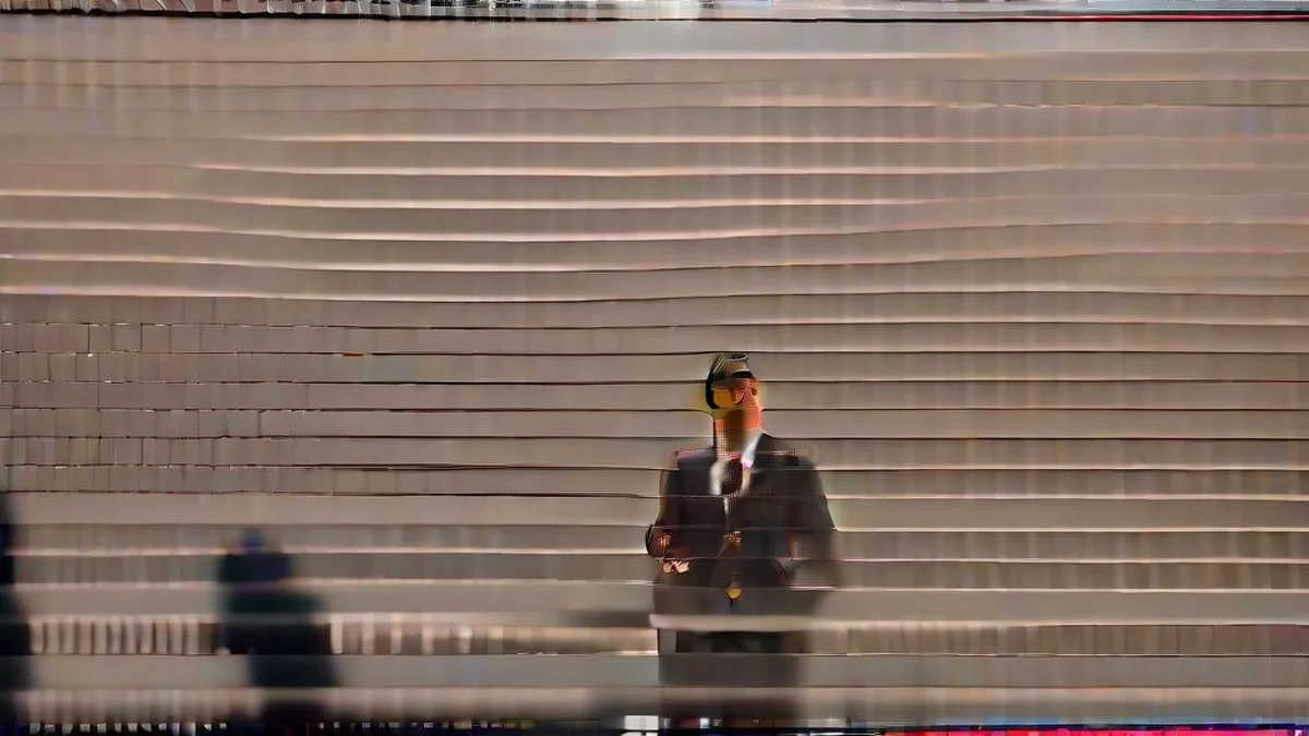 Nikhil Kamath speaking on stage during a business conference panel discussion