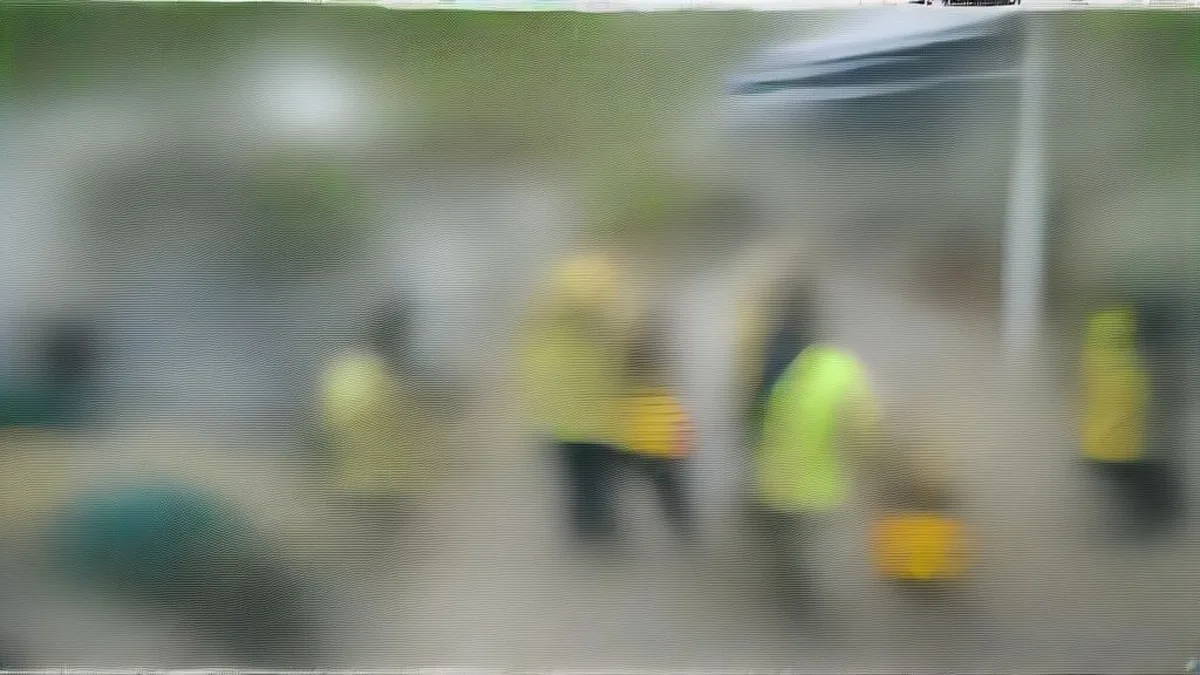 Emergency workers and local residents preparing for Cyclone Arnab in coastal India.
