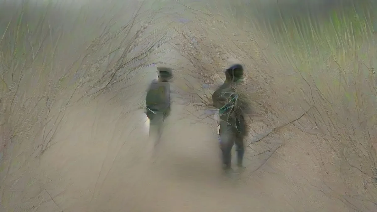 Forest department rangers conducting field investigations near Kuno National Park