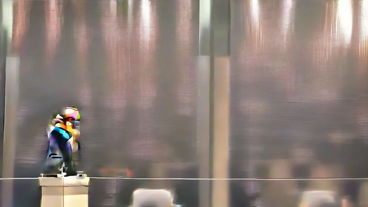 Sri Lankan Deputy Minister Chathuranga Abeysinghe speaking at an international summit podium
