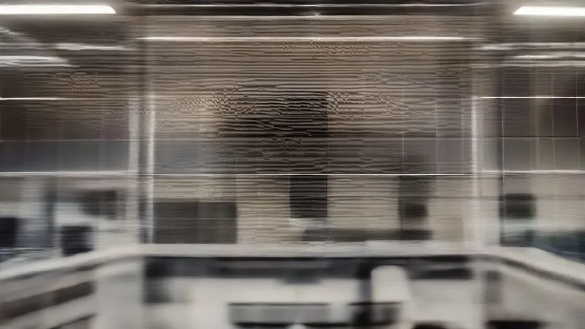 Satellite network monitoring screens inside a high-tech facility