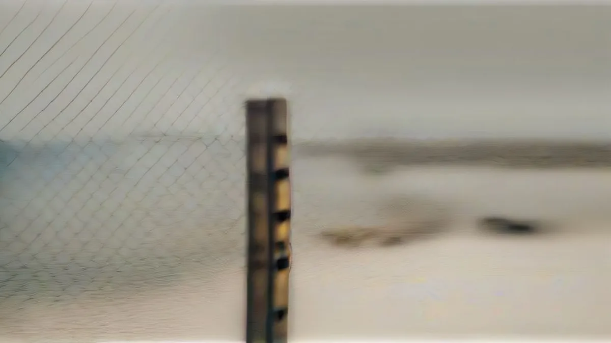 A closed beach in the UAE following an offshore oil spill.