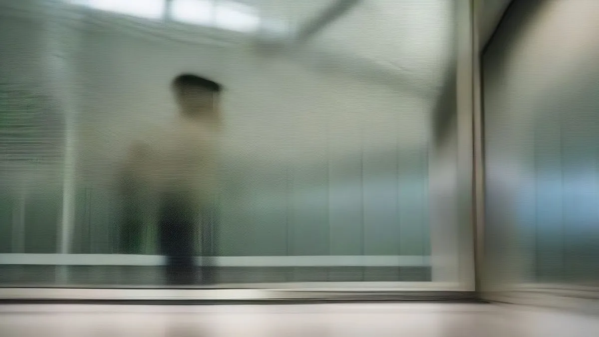 A traveler at an airport terminal holding travel documents and passport.