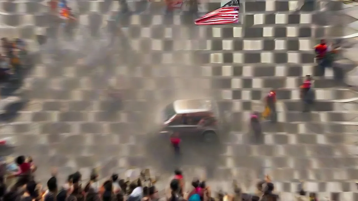 Crowds of supporters celebrating in the streets of Caracas surrounding a vehicle carrying María Corina Machado.